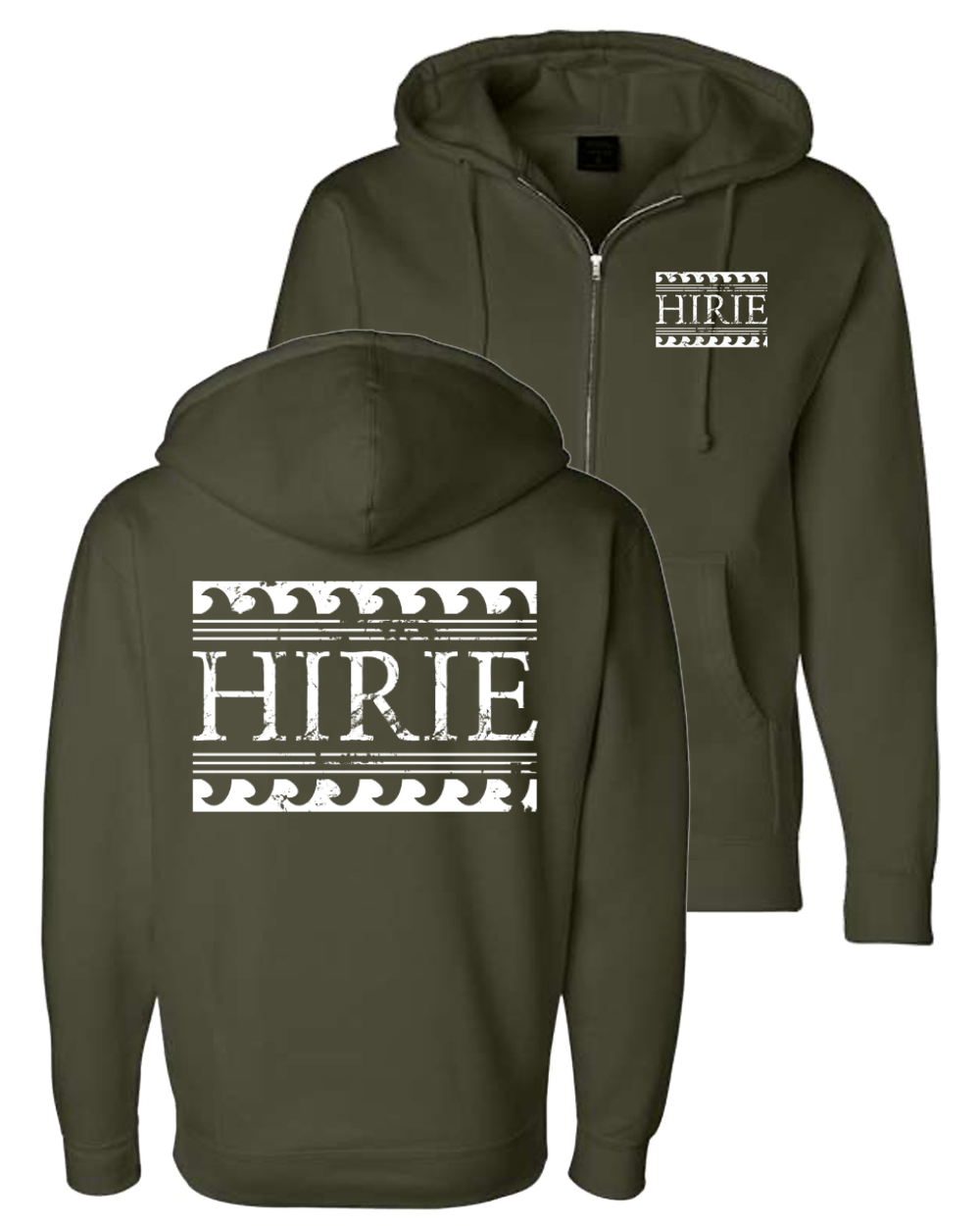 Waves Zip Hoodie (Green) – Hirie Merch